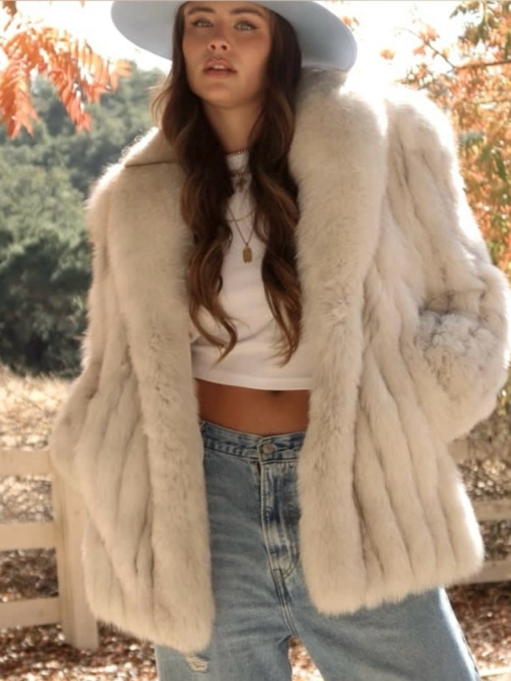 Saga Fox blue Fox fur coat